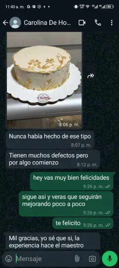 Mensajes y testimonio Cake Designer